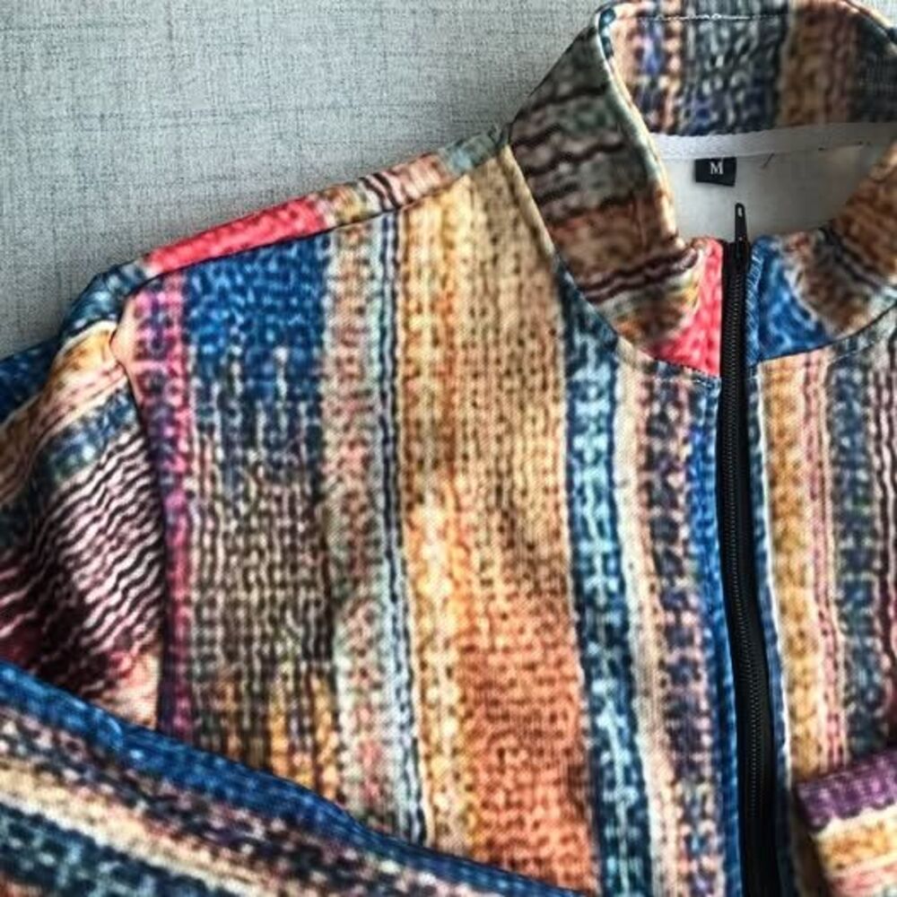 Colorful zip up jacket men’s medium
